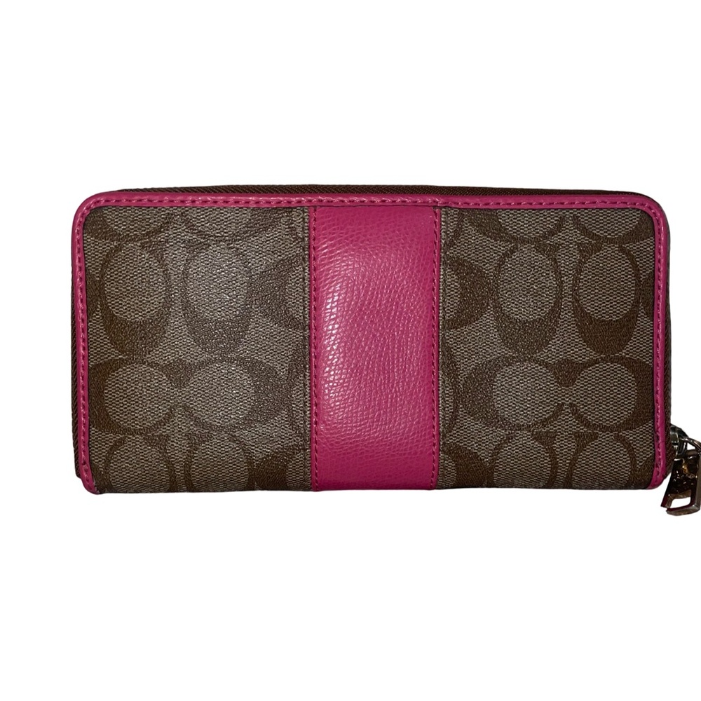 Coach Brown Signature Wallet with Pink Trim 💕 - Picture 2 of 9